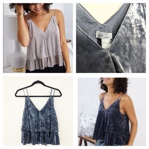 Aerie crushed velvet ruffle tank